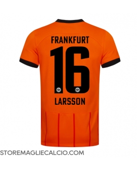 Eintracht Frankfurt Hugo Larsson #16 Maglia Gara Terza Repliche 2024-25 Maniche Corte